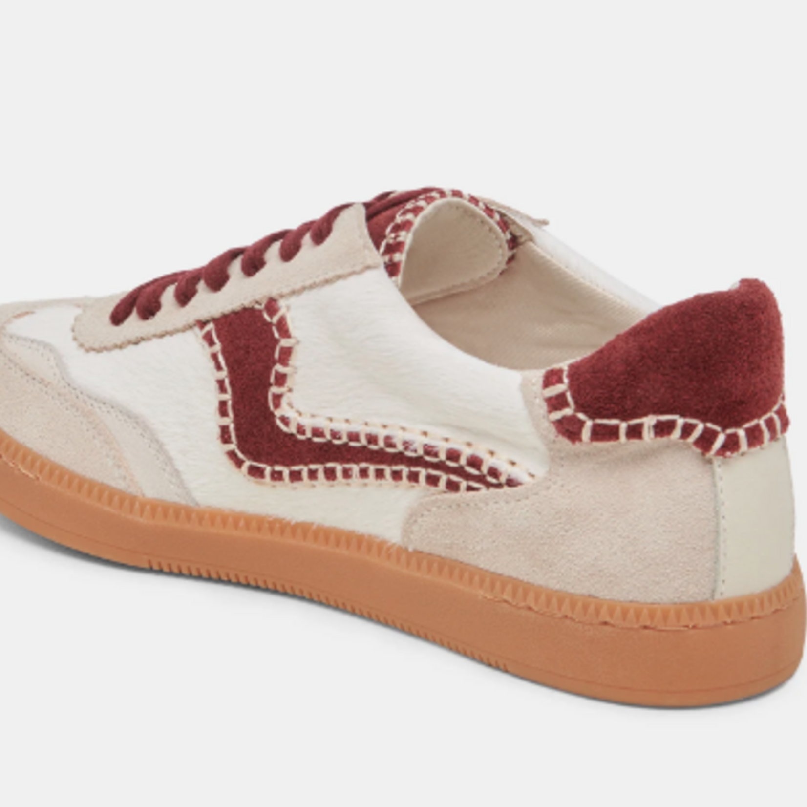 Dolce Vita Notice Sneaker Stitch White and Red Calf Hair