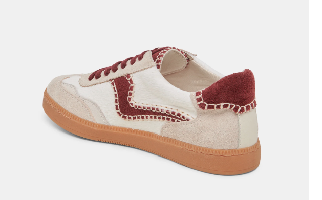 Dolce Vita Notice Sneaker Stitch White and Red Calf Hair