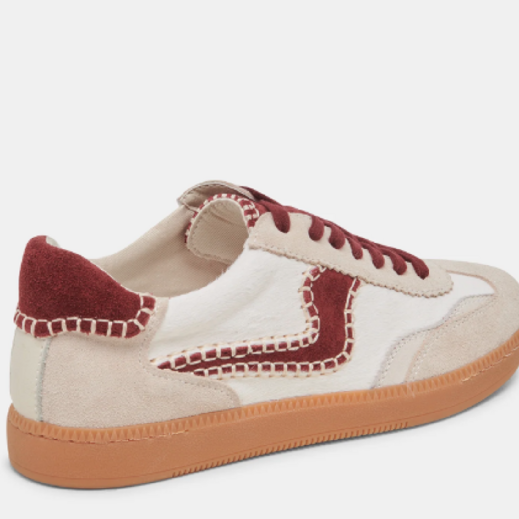 Dolce Vita Notice Sneaker Stitch White and Red Calf Hair