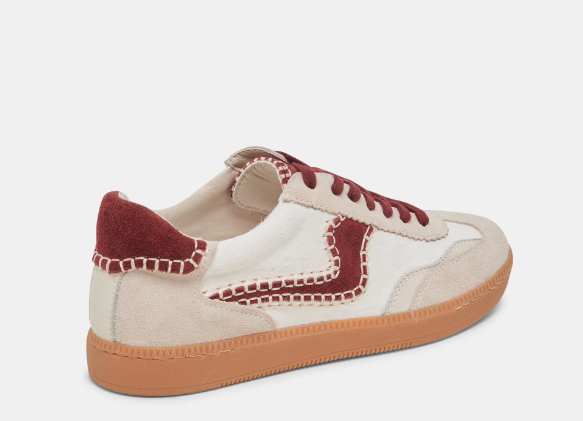 Dolce Vita Notice Sneaker Stitch White and Red Calf Hair