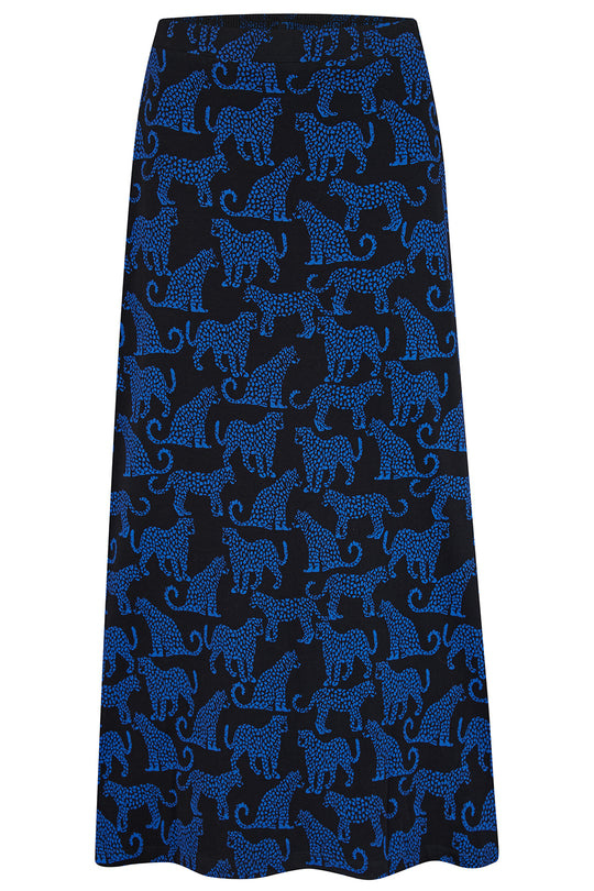 Sugarhill Brighton DUSKA SKIRT Blue Leopard