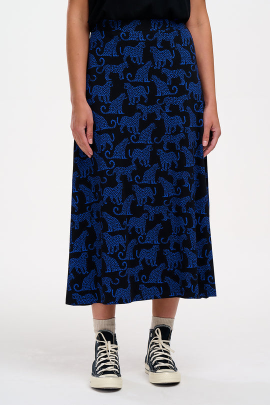 Sugarhill Brighton DUSKA SKIRT Blue Leopard