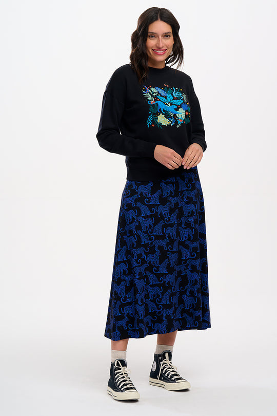 Sugarhill Brighton DUSKA SKIRT Blue Leopard