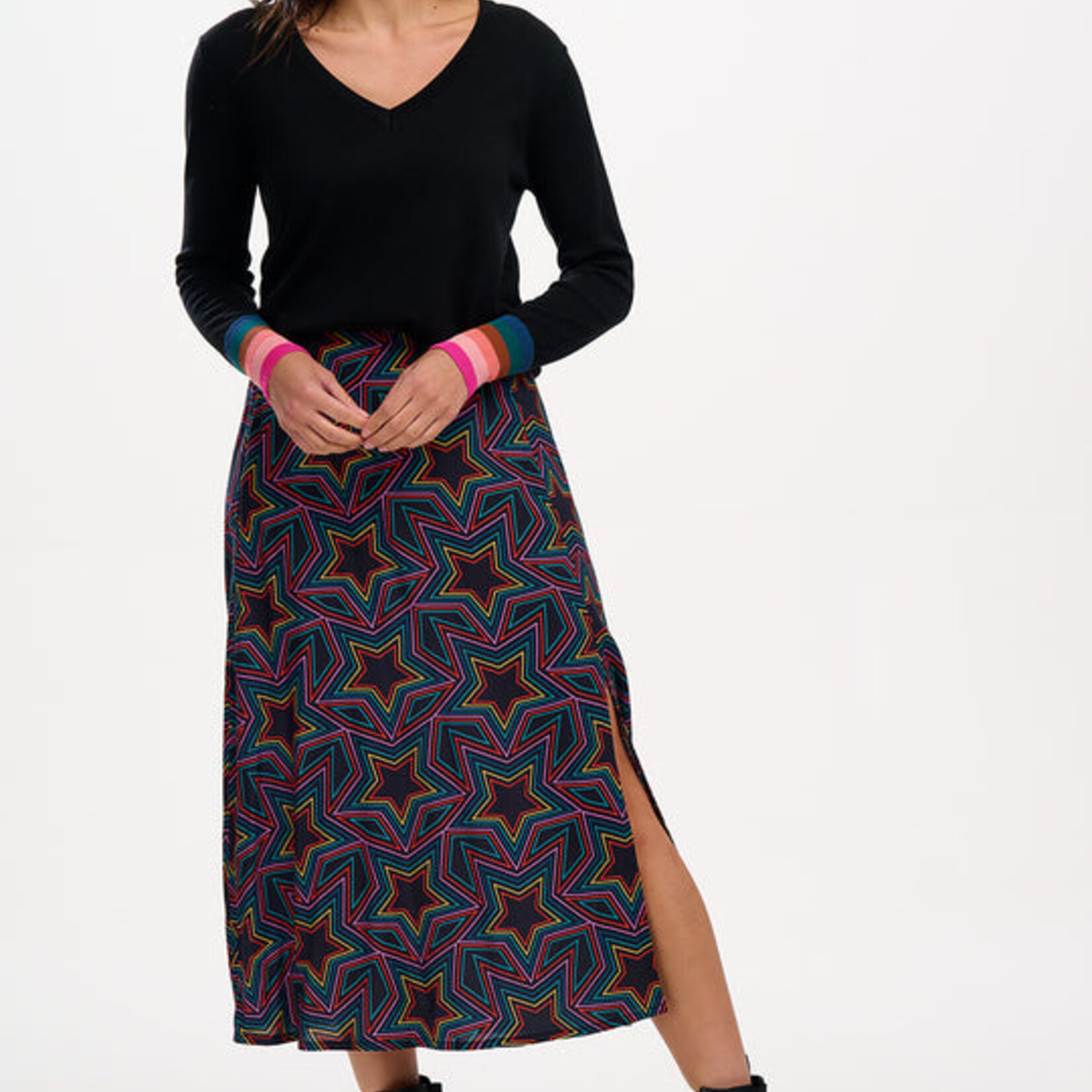 Sugarhill Brighton ROSALIND SKIRT Rainbow Star Explosion