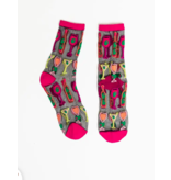 Cocktail Hour Black Sheer Crew Sock