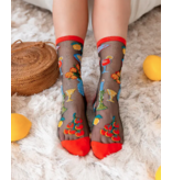 La Dolce Vita Black Sheer Crew Sock