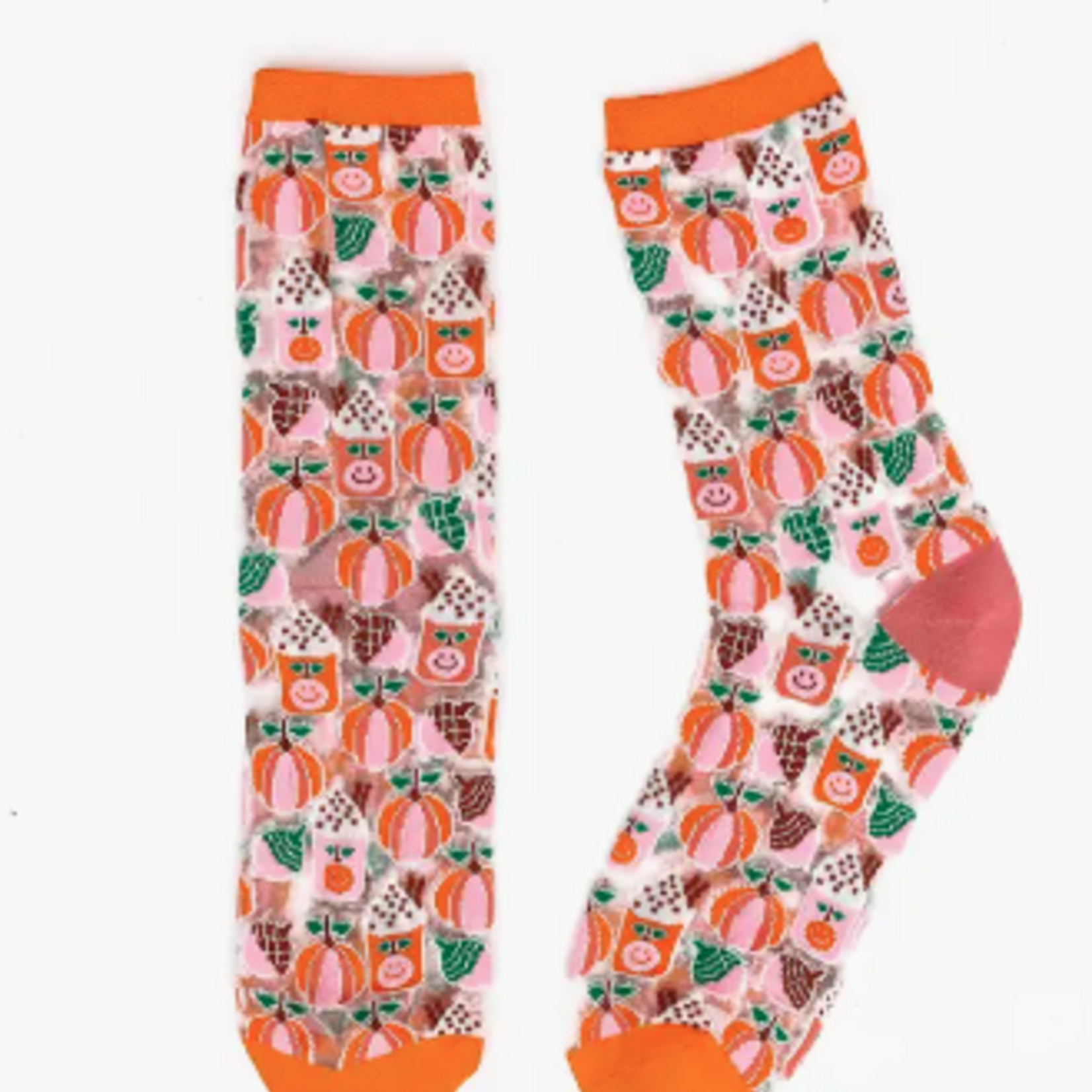 Pumpkin Spice Sheer Crew Sock