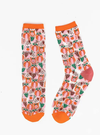 Pumpkin Spice Sheer Crew Sock