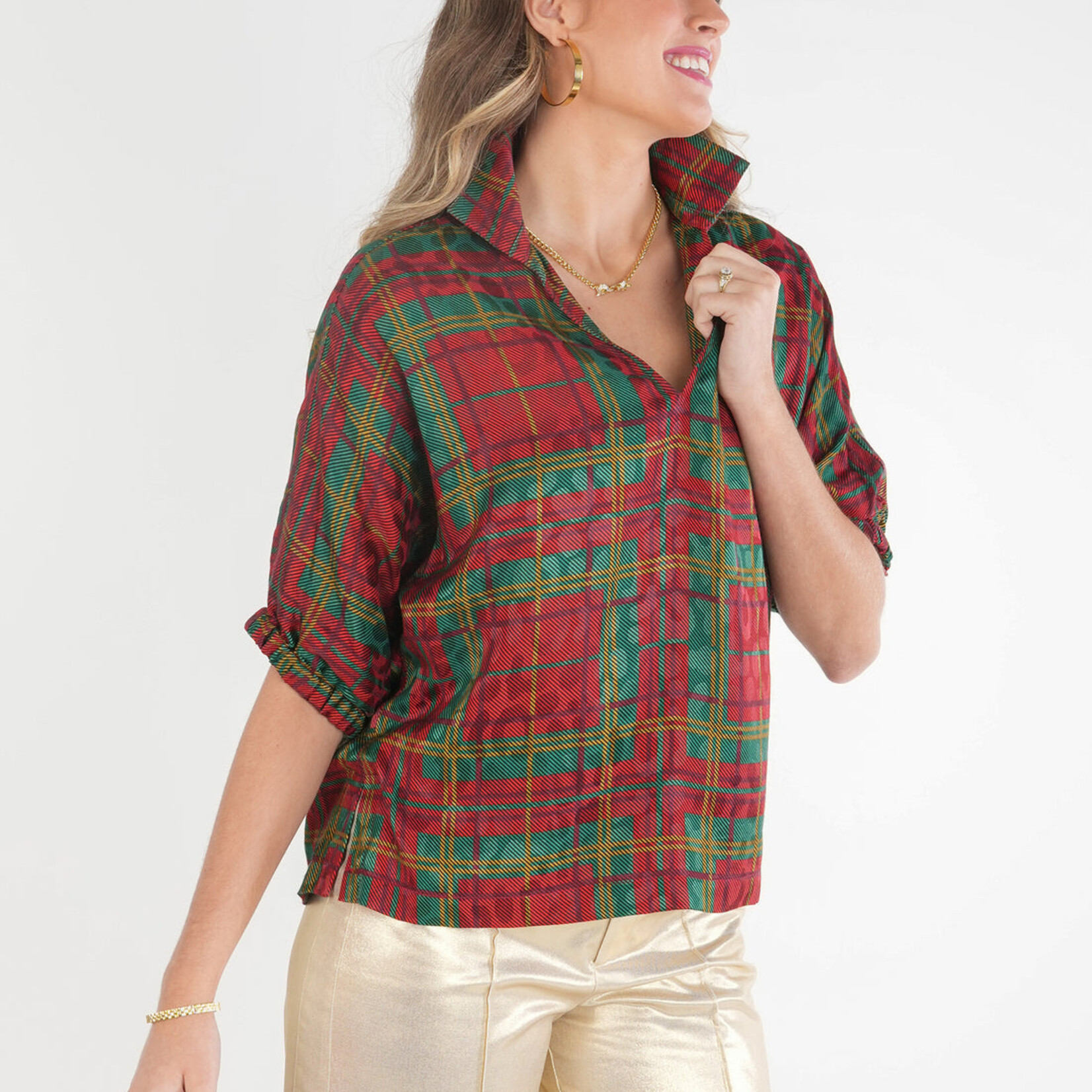 Emily McCarthy Poppy Top Tartan Cheetah