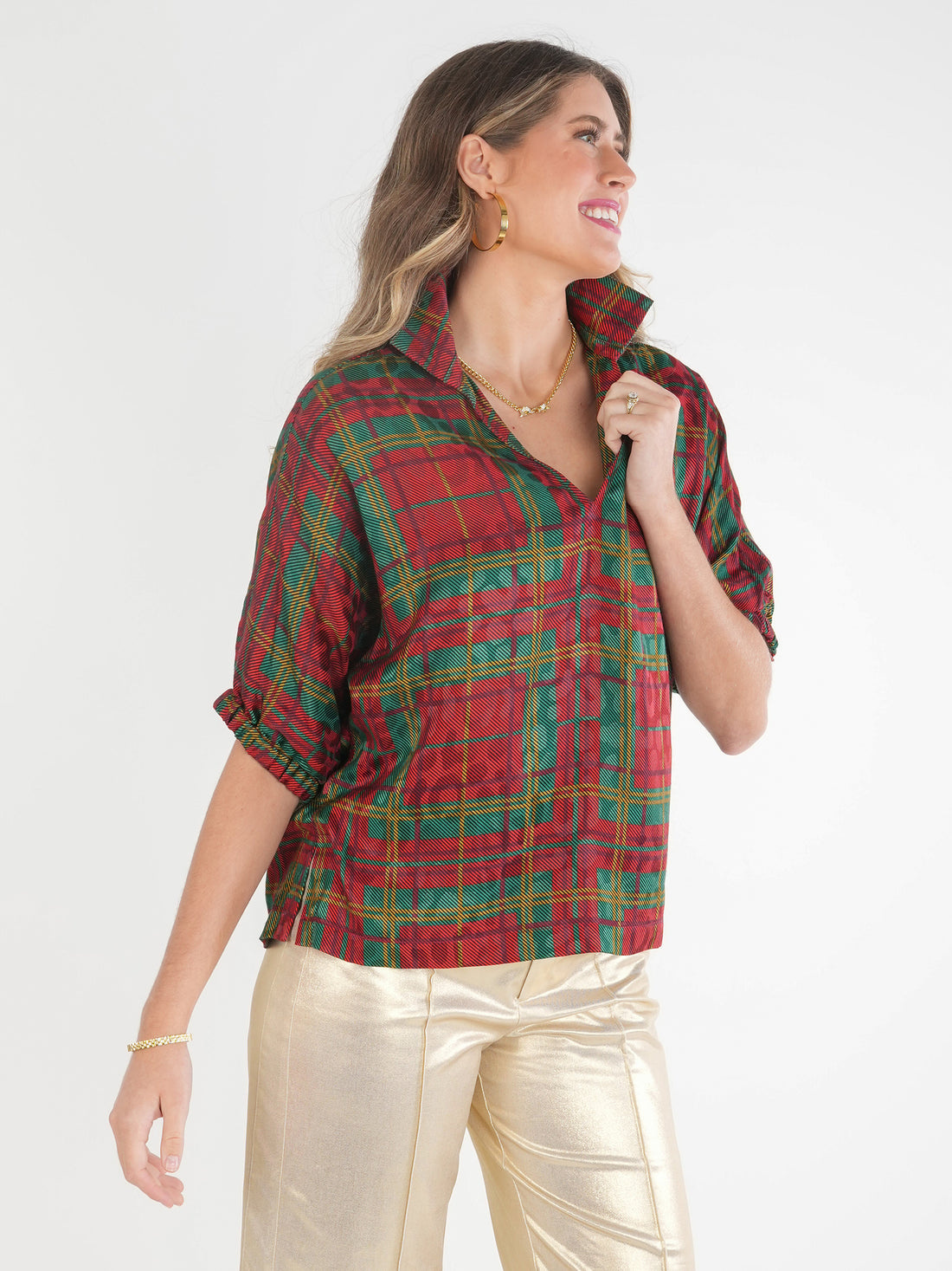 Emily McCarthy Poppy Top Tartan Cheetah