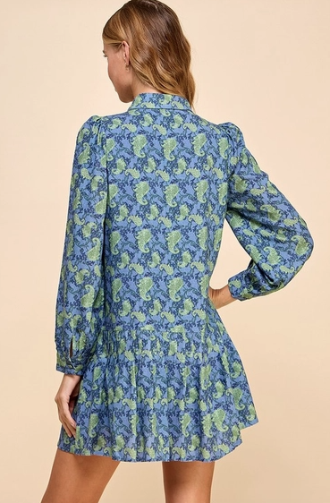 Cordy Dropped Waist Shirt Dress