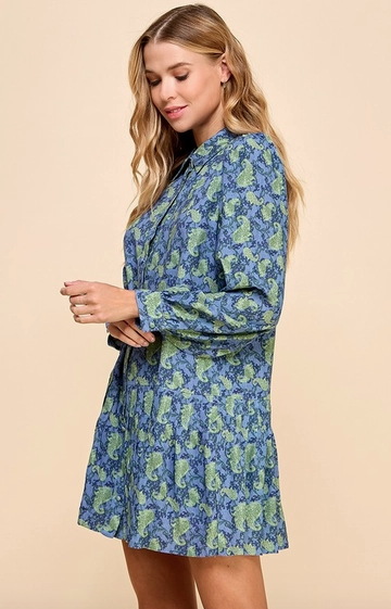 Cordy Dropped Waist Shirt Dress