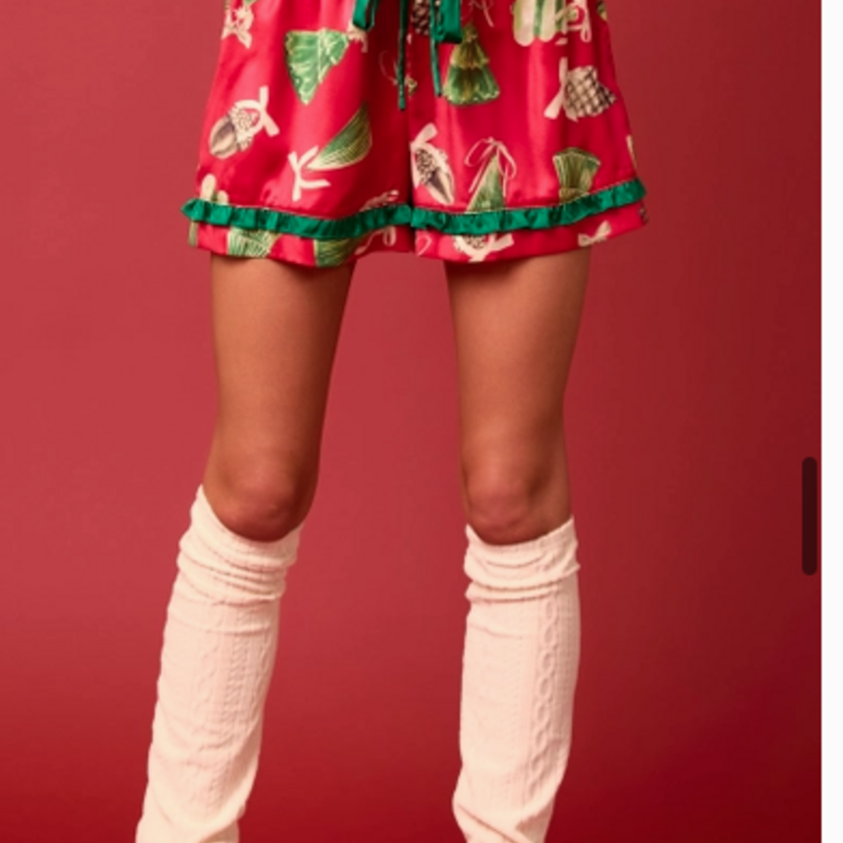 Satin Christmas Check Prints Pajama Set