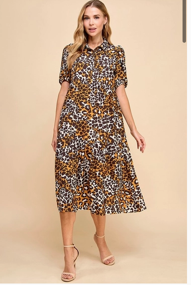 Animal Print Midi Dress