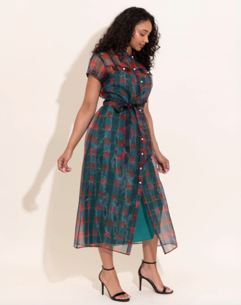 Alden Adair Rachel Dress in Holiday Plaid