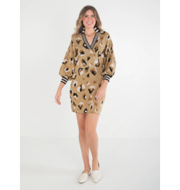 Emily McCarthy Lolli Sweater Dress - Cocoa Brushed Cheetah
