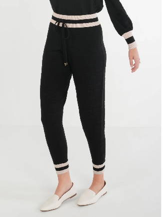 Emily McCarthy Downtown Jogger - Black Knit  Cheetah