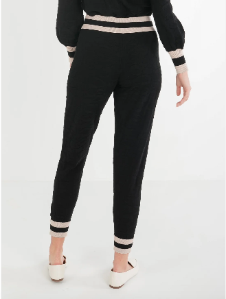 Emily McCarthy Downtown Jogger - Black Knit  Cheetah