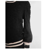 Emily McCarthy Julia Sweater - Black Knit  Cheetah