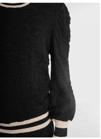 Emily McCarthy Julia Sweater - Black Knit  Cheetah