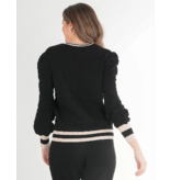 Emily McCarthy Julia Sweater - Black Knit  Cheetah