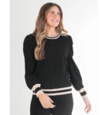 Emily McCarthy Julia Sweater - Black Knit  Cheetah