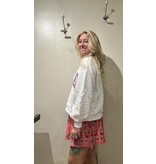 Queen of Sparkles White Multi Bandana Sequin 'Rodeo' Sweatshirt