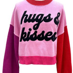 Queen of Sparkles Pink Colorblock Hugs & Kisses Sweater