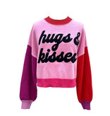 Queen of Sparkles Pink Colorblock Hugs & Kisses Sweater