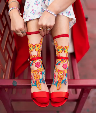 Year of the Snake Sheer Crew Sock