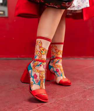 Year of the Snake Sheer Crew Sock