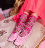 Disco Barbie Black Sheer Crew Sock