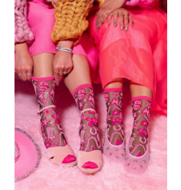 Disco Barbie Black Sheer Crew Sock