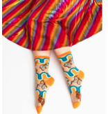 '70s Rainbow Butterfly Sheer Mid High Sock