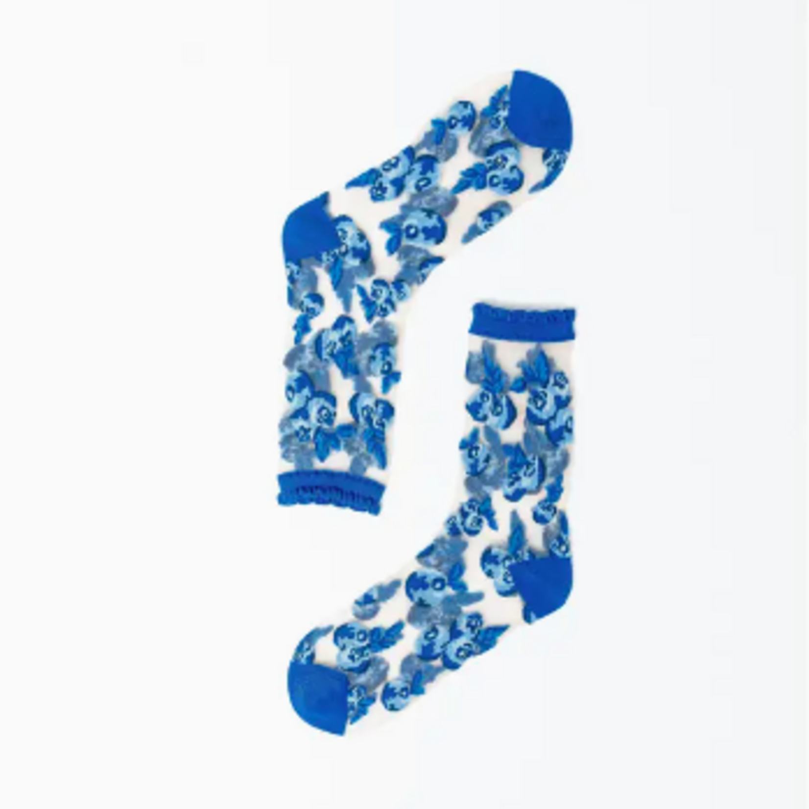 Blueberry Ruffle Sheer Crew Sock