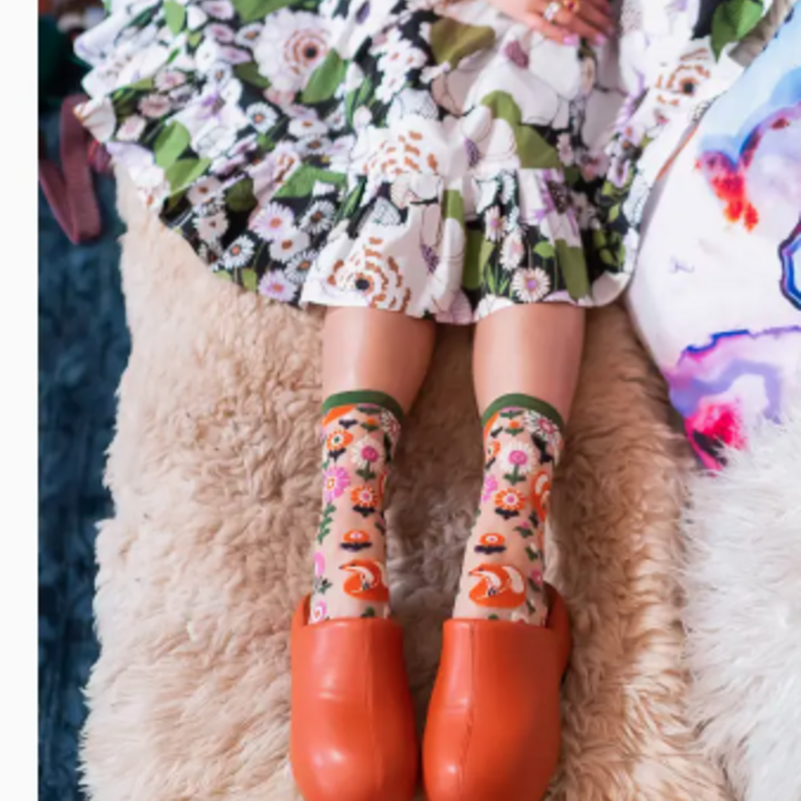 Feeling Foxy Sheer Crew Sock