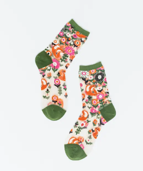 Feeling Foxy Sheer Crew Sock