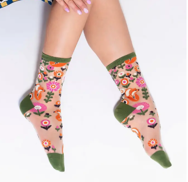 Feeling Foxy Sheer Crew Sock