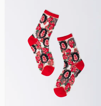 Cameo Rose Sheer Crew Sock