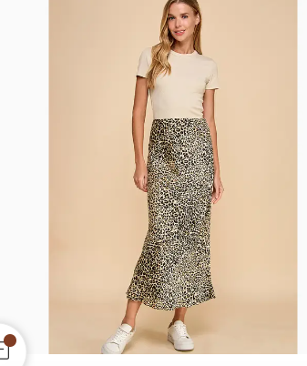 TCEC Animal Print Full Length Skirt