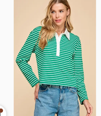 Green Striped Long Sleeve