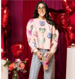 Queen of Sparkles Light Pink Positive Candy Hearts Sweatshirt