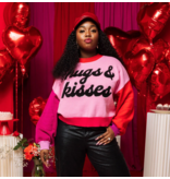 Queen of Sparkles Pink Colorblock Hugs & Kisses Sweater
