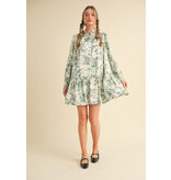 Collared Print Mini Dress