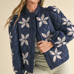 Quilted Floral Print Jacket