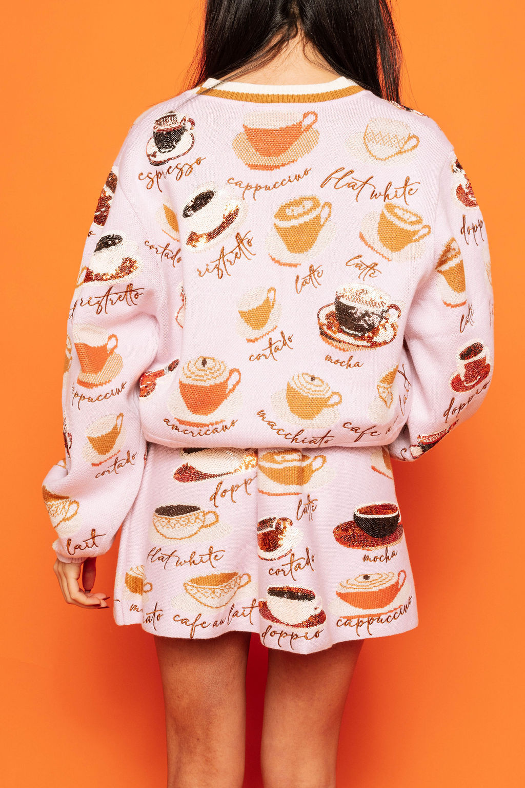 Queen of Sparkles Light Pink Types of Coffee Skirt