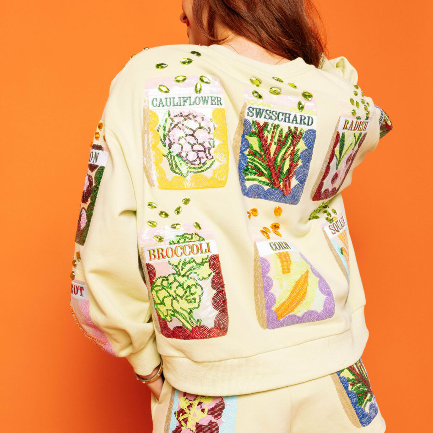 Queen of Sparkles Green Multi Seed Short