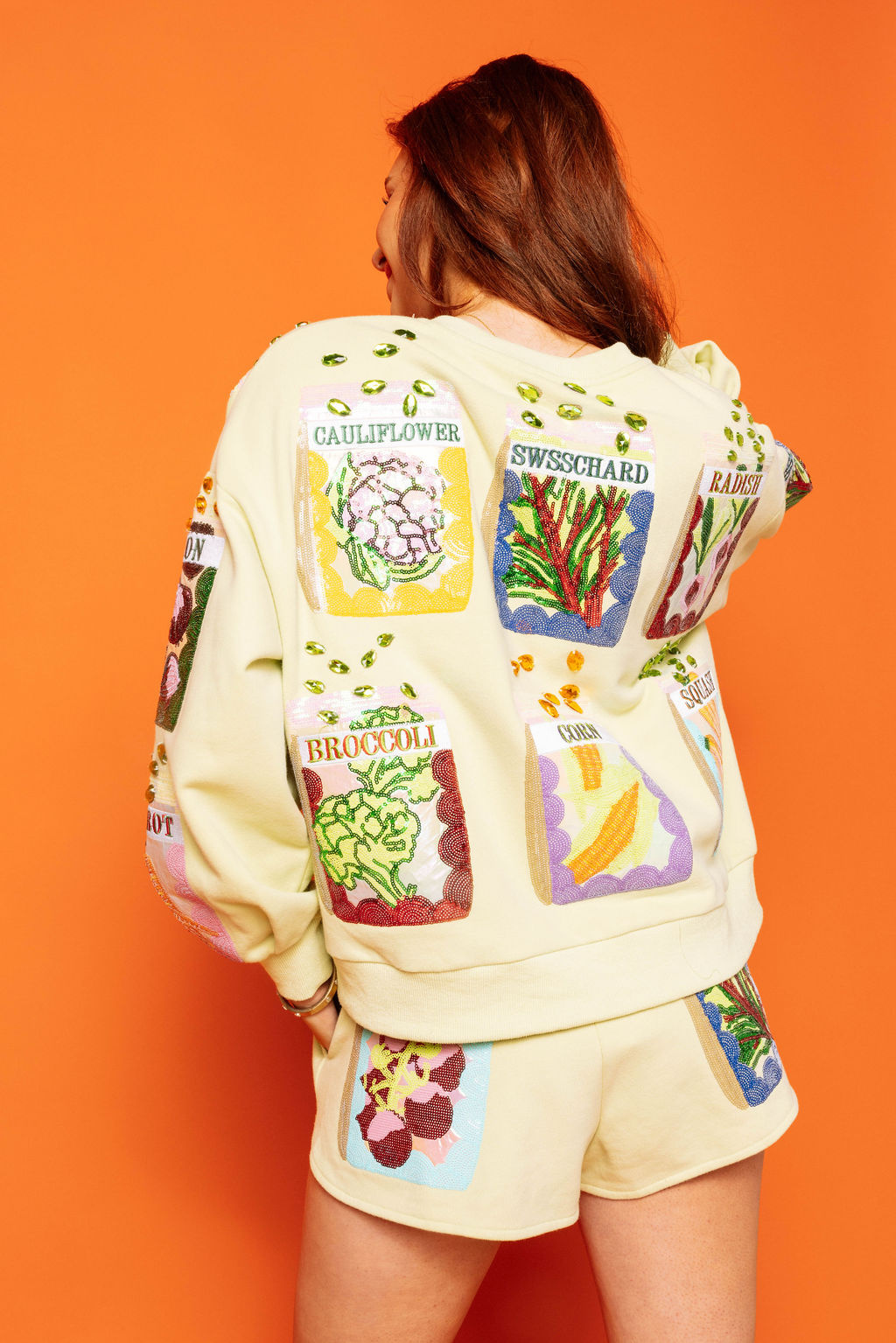 Queen of Sparkles Green Multi Seed Sweatshirt