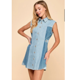 Two Toned Denim Sleeveless Dress