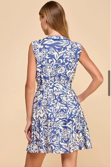Belted Button Up Tank Dress
